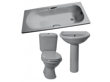 Bathroom Sanware Set 7PC Top Flush Grey + Toilet + Cistern