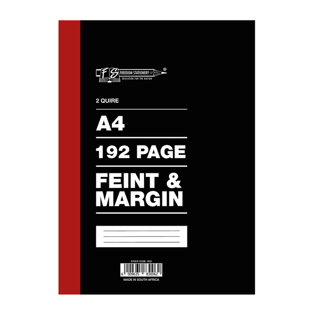 2 Quire / 192 pages A4 Counter Books Feint & Margin