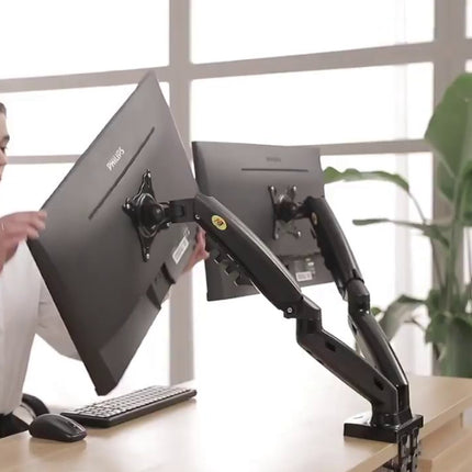 North Bayou | NB Ergonomics | Desktop Mount for 2 Screens [F160]